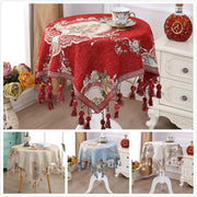 Exquisite Embroidered Fringe Lace Tablecloth
