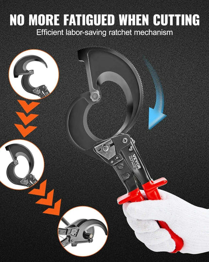Heavy-Duty Ratcheting Cable Cutter - Precision Cutting Tool for Industry Professionals