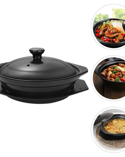 Stylish Ceramic Stew Pot Collection with Dual Handles and Serving Tray