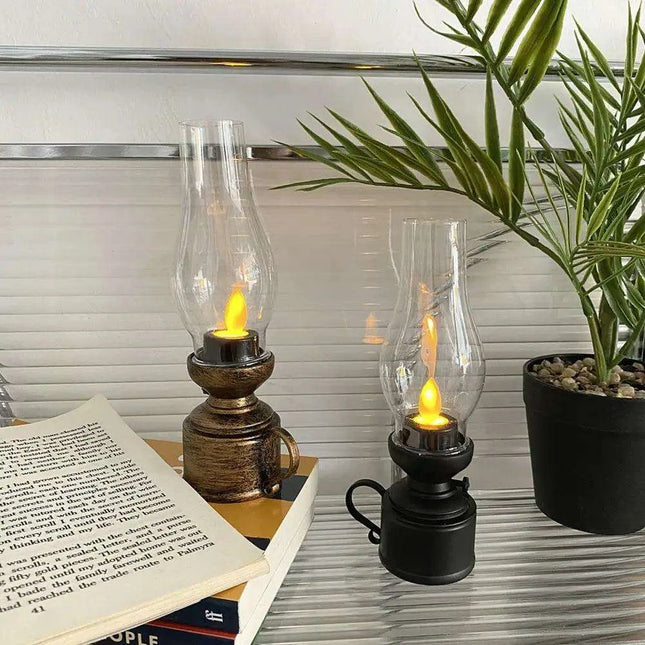 Nostalgic LED Oil Lantern - Elegant Flameless Lighting for Timeless Decor