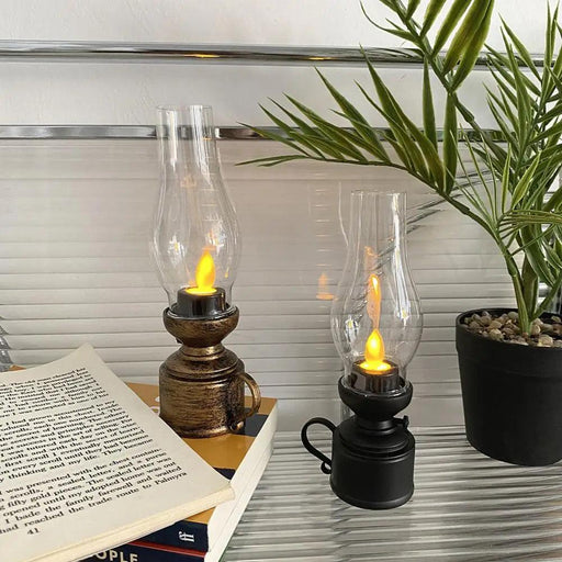 Nostalgic LED Oil Lantern - Elegant Flameless Lighting for Timeless Decor