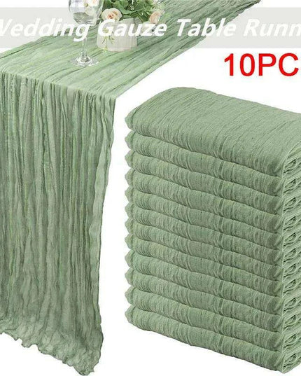 Charming Rustic Cotton Cheesecloth Table Runner Collection - Set of 10