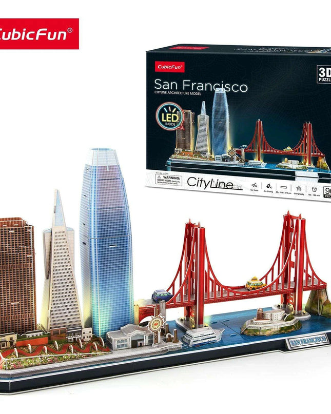 San Francisco Skyline LED 3D Puzzle - Interactive Architectural Model Kit for All Ages