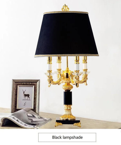 Luxurious Black Crystal Lamp - Elegant Home Lighting Solution