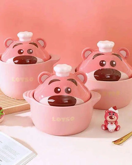 Charming Winnie the Pooh Ceramic Casserole for Gas Stove Cooking