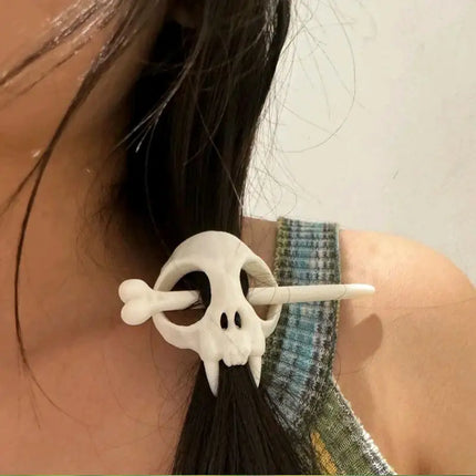 Velishy Gothic Ghost Skull Hair Sticks - Halloween Hairpin Accessories