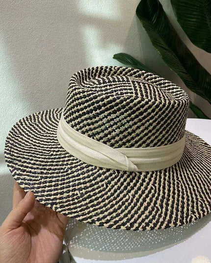 Chic Adjustable Wide Brim Straw Hat for Women - Stylish Sun Protection Beach Accessory Available in 50 Colors