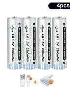 4pcs 2200mWh AA