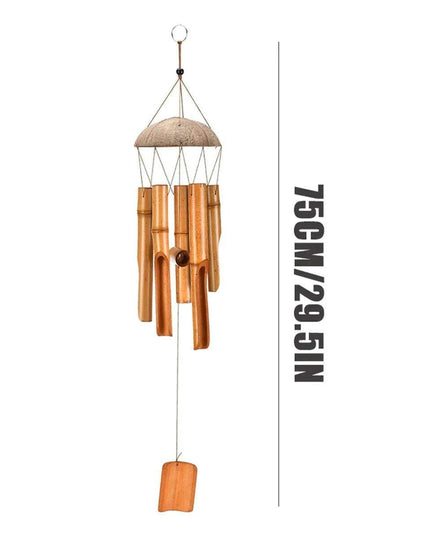 Handcrafted 75cm Bamboo Wind Chimes for Tranquil Indoor and Outdoor Serenity