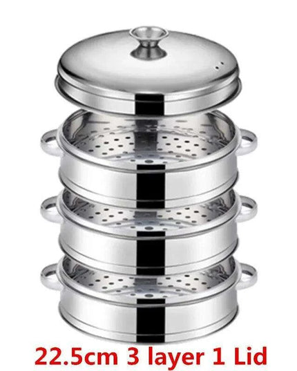 Bamboo Steamer Pot Combo with Stainless Steel Accessories for Ultimate Steaming