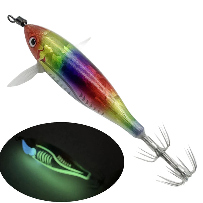Nighttime Glow Squid Jigging Shrimp Lure: 5.5g Luminescent Egi Bait for Night Fishing Triumph