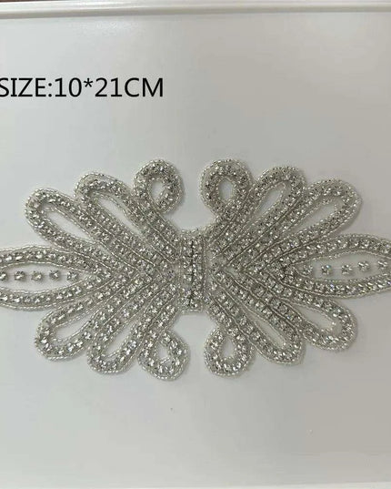 Glimmering Silver Rhinestone Floral Applique: Elegant Fashion Upgrade Accessory