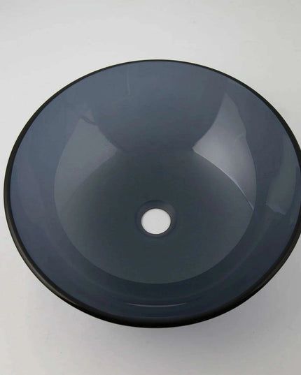 Artisan-Crafted Black Glass Vanity Basin Set with Chrome Waterfall Faucet