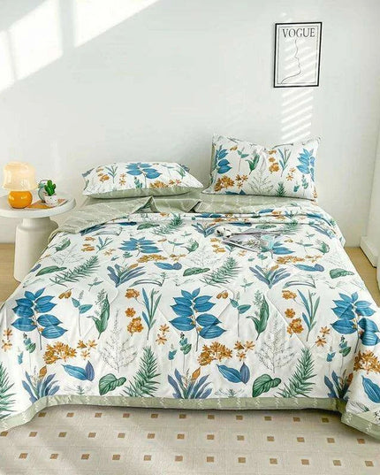 Dinosaur Delight Summer Quilt for Kids - Fun Floral Patterns for Boys' Room Decor