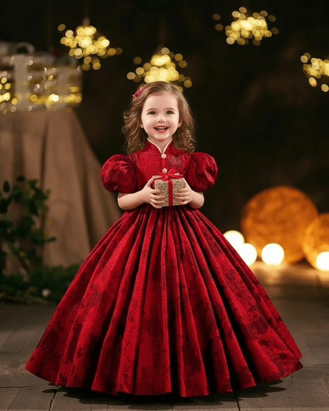 Elegant Girls' Evening Gown - Ideal for Birthdays, Baptisms, and Festive Occasions
