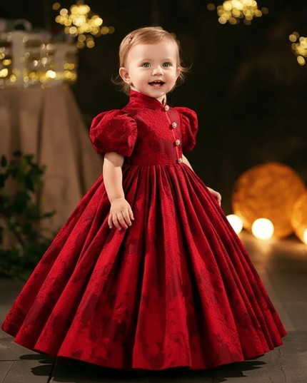 Elegant Girls' Evening Gown - Ideal for Birthdays, Baptisms, and Festive Occasions
