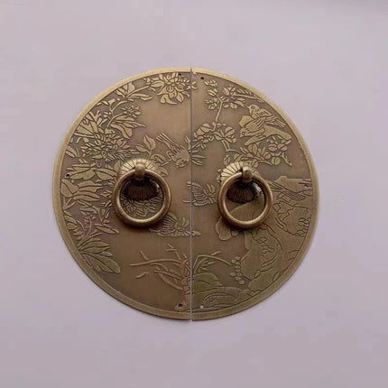 Chinese Antique Copper Cabinet Handle Shoees Wardrobe Door Brass Retro Furniture Knob Engraved Round Handles Door Decoration chinese-antique-copper-cabinet-handle-shoees-wardrobe-door-brass-retro-furniture-knob-engraved-round-handles-door-decoration
