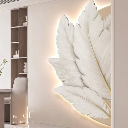 Modern Feather LED Wall Lamp – Mural Sconce for Living Room & Hallway