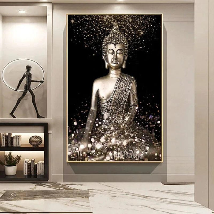 Buddha's Tranquil Essence: Customizable Canvas Art for Home and Office Decors