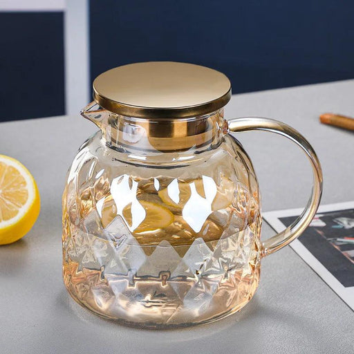 Chic Large-Volume Heat-Resistant Glass Kettle for Iced Drinks and Fruit Infusions