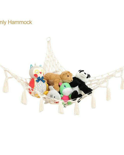 Stylish Boho Stuffed Animal Storage Hammock - Modern Toy Organizer