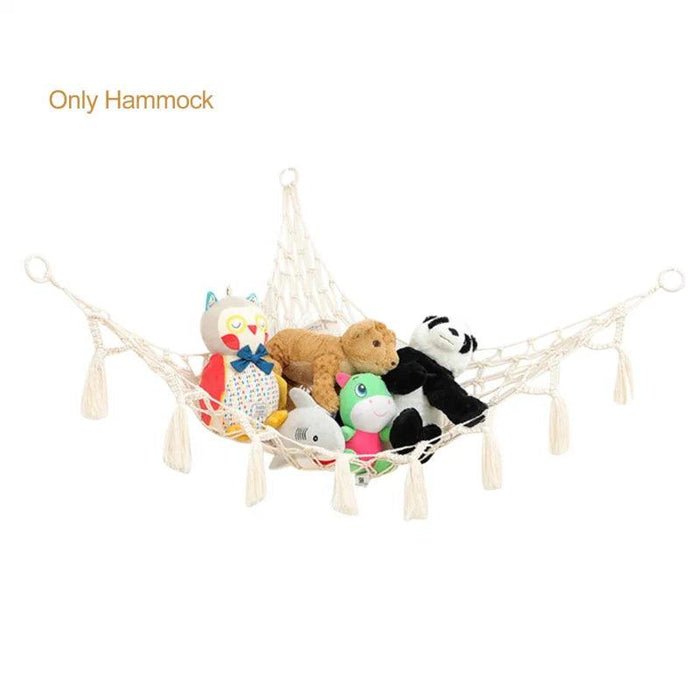 Stylish Boho Stuffed Animal Storage Hammock - Modern Toy Organizer