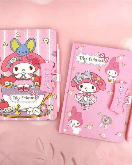 Delightful Sanrio Creative Notebook Set with Secret Code Lock & Inspiring Stationery Kit for Young Innovators