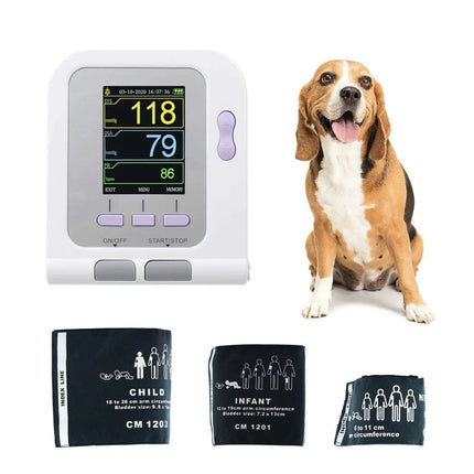 Veterinary Digital Blood Pressure and Oxygen Saturation Monitor for Animal Health