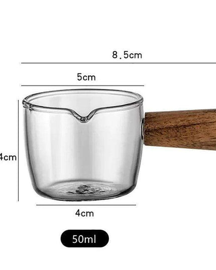 Elegant Borosilicate Glass Sauce Bowl with Wooden Handle