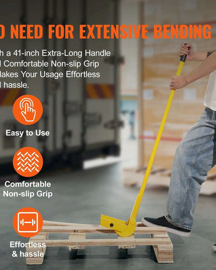 Heavy-Duty 41-Inch Carbon Steel Pallet Pry Bar Tool for Efficient Woodworking