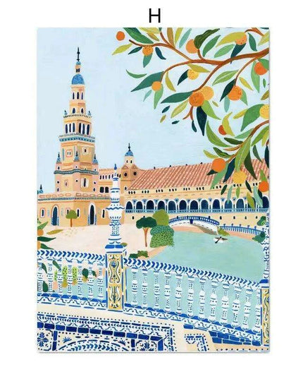 Coastal Elegance: Italian-Inspired Canvas Art for Modern Living Spaces