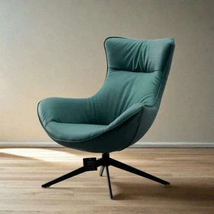 Scandinavian Luxe Leather Lounge Chair - Chic Comfort for Modern Interiors