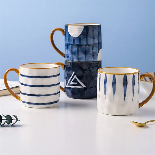 Charming Nordic Ceramic Coffee Mug Set with Insulated Thermal Design