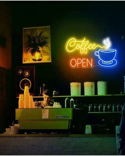 Customizable Neon Coffee Shop Sign: Brighten Your Space with Style
