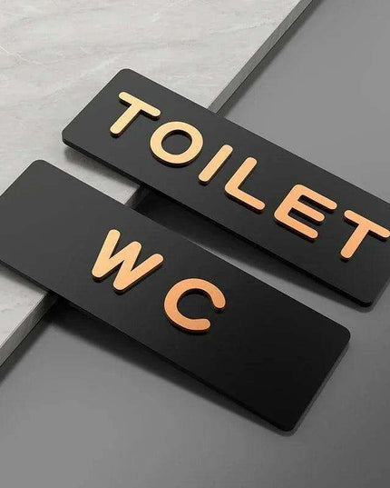 Sleek Acrylic Restroom Signs: Modern Directional Set for Men's and Women's Bathrooms