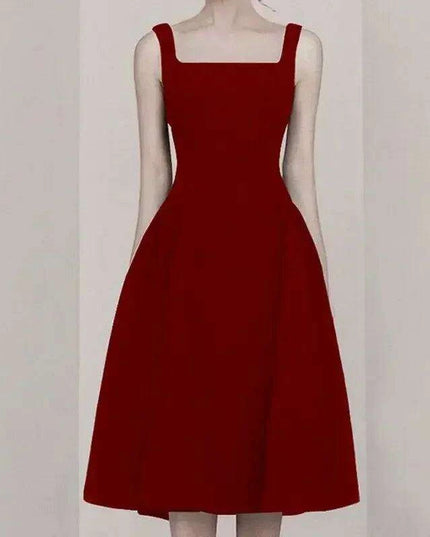 Timeless Elegance Black Silk Midi Dress - Classic Audrey Hepburn Inspired Gown