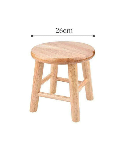 Rustic Kids' Round Wooden Bench - Stylish Multi-Use Stool for Home Decor