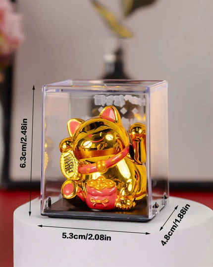 Solar Waving Lucky Cat: Eco-Friendly Maneki Neko for Home and Office Good Fortune