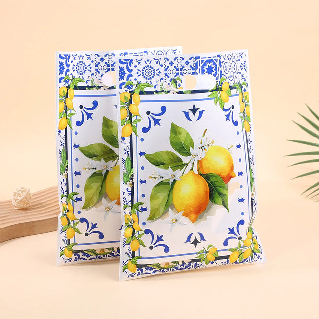 Blue & White Porcelain Lemon Party Supplies | 50-Piece Set