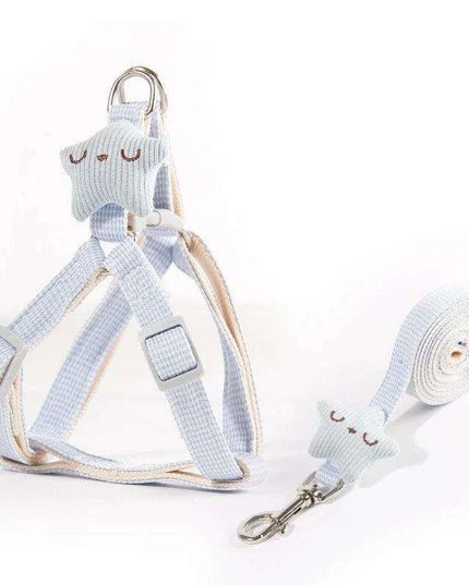 Adorable Starfish-Themed Adjustable Harness and Leash Set for Small Pets