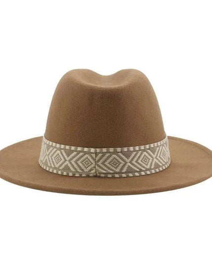 Versatile Unisex Panama Cowboy Hat - Wide Brim Fedora in Classic Camel, Black, and White Felt Options