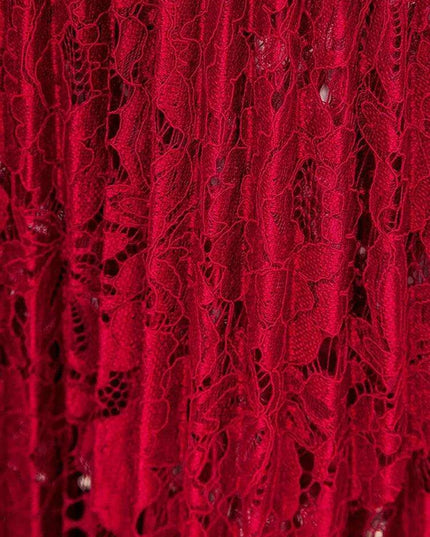 Summer Elegance Asymmetric Lace Party Dress with Belt