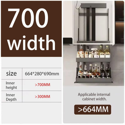 Smart Kitchen Lift Basket – Electric, Space-saving Organizer