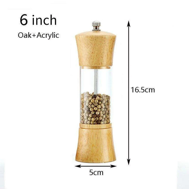 Elegant Solid Wood Adjustable Salt and Pepper Mill Set for Outdoor Dining