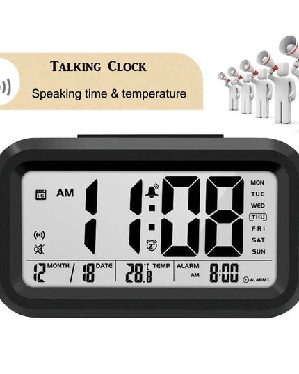 Digital Talking Alarm Clock with Temperature Display and Snooze Function for Kids