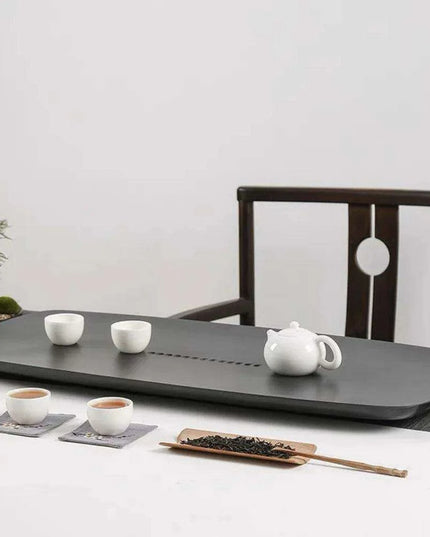 Elegant Natural Stone Tea Serving Tray - Modern 1-Piece Decorative Set, 50x20cm