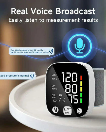 Revolutionary Multilingual LED Wrist Blood Pressure Monitor - Your All-in-One Health Assistant