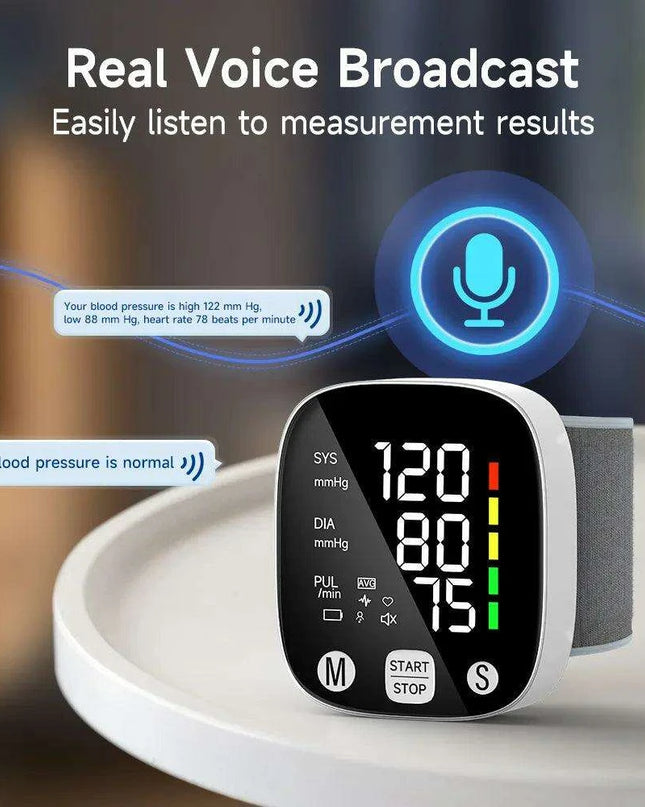 Revolutionary Multilingual LED Wrist Blood Pressure Monitor - Your All-in-One Health Assistant