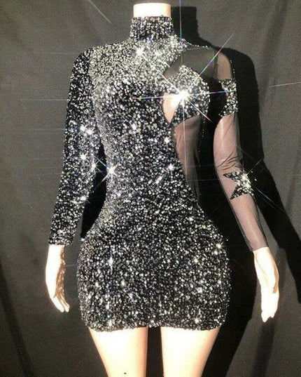 Dazzling Black Sequin Sheath Mini Dress for Unforgettable Evenings