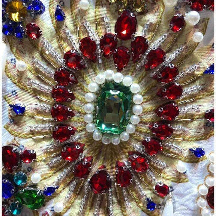 Glamorous Heavy Beaded Diamond A-Line Sleeveless Retro Court Dress